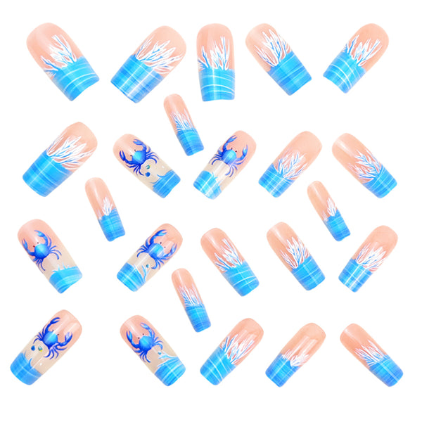 12 Sizes-24 Pcs Press On Nails Y1074