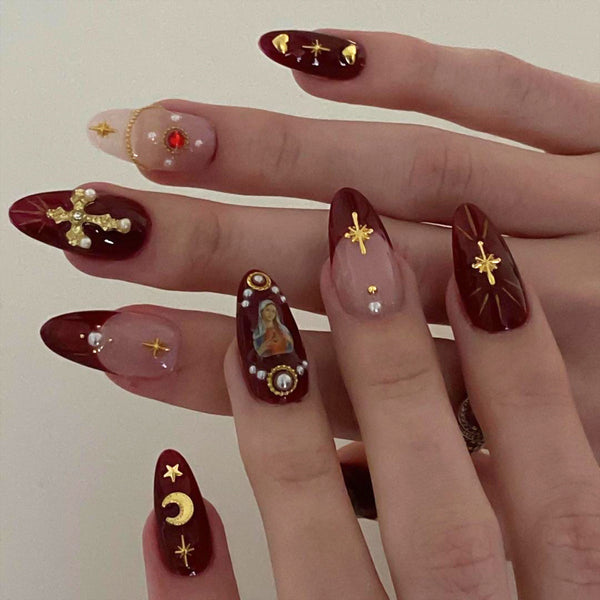 12 Sizes-24 Pcs Press On Nails JP4482