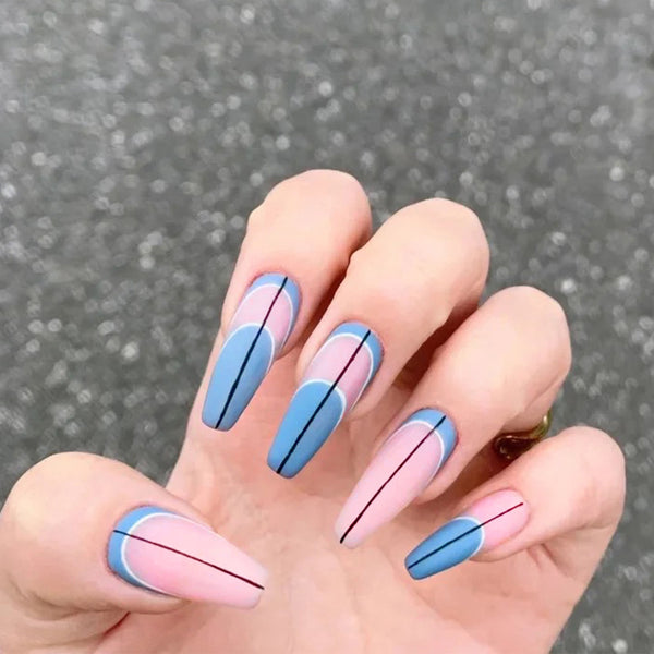 12 Sizes-24 Pcs Press On Nails JP1132
