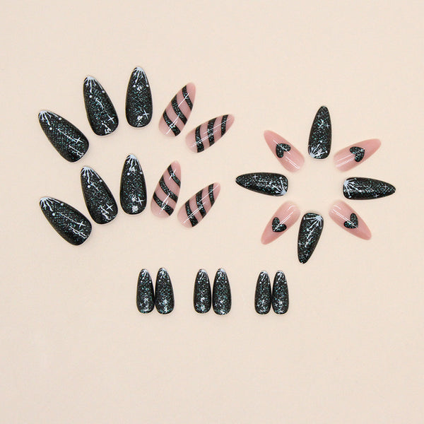 12 Sizes-24 Pcs Press On Nails W1038