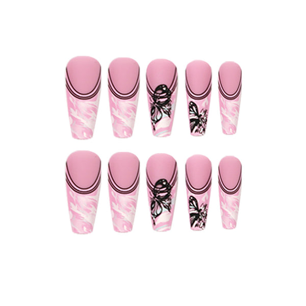 12 Sizes-24 Pcs Press On Nails JP1677