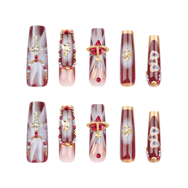 12 Sizes-24 Pcs Press On Nails JP3342