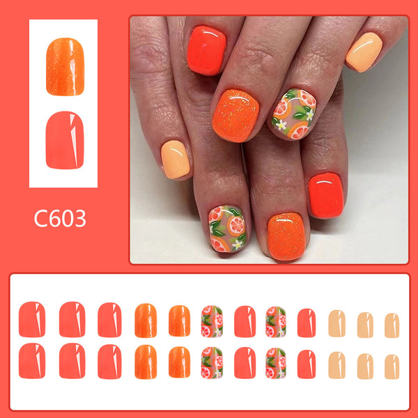 12 Sizes-24 Pcs Press On Nails C603