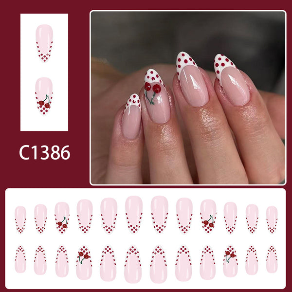 12 Sizes-24 Pcs Press On Nails C1386