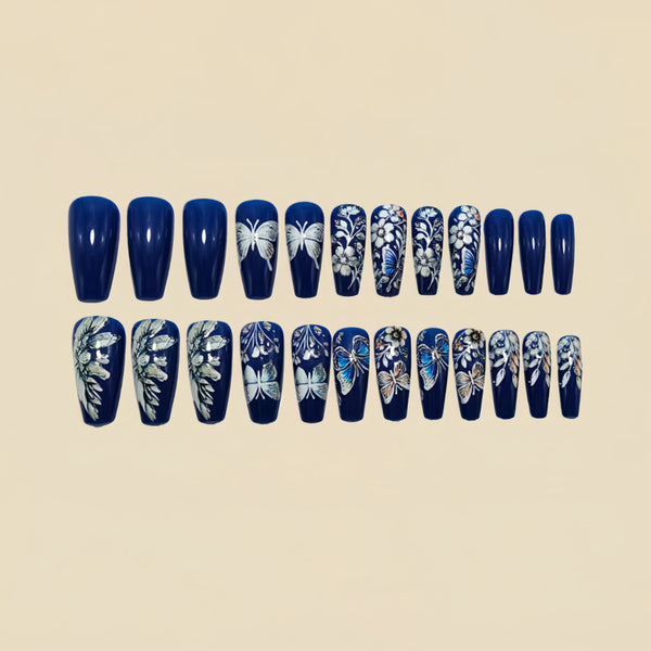 12 Sizes-24 Pcs Press On Nails Y1534