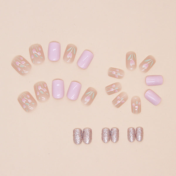 12 Sizes-24 Pcs Press On Nails W1556