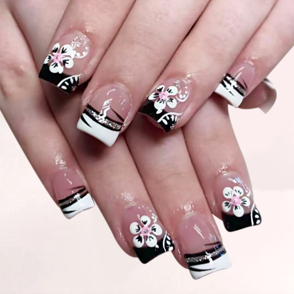 12 Sizes-24 Pcs Press On Nails C1090
