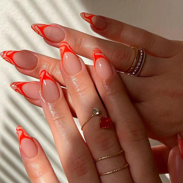 12 Sizes-24 Pcs Press On Nails W213