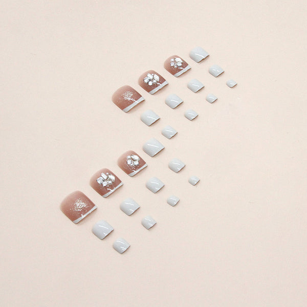 12 Sizes-24 Pcs Press On Nails F074