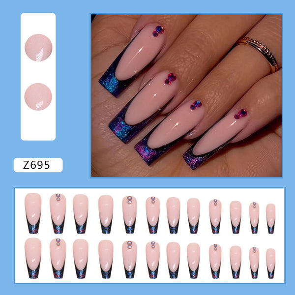 12 Sizes-24 Pcs Press On Nails Z695