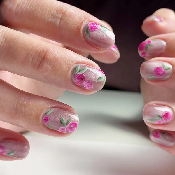 12 Sizes-24 Pcs Press On Nails C1001