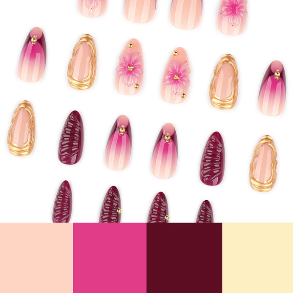12 Sizes-24 Pcs Press On Nails JP4181