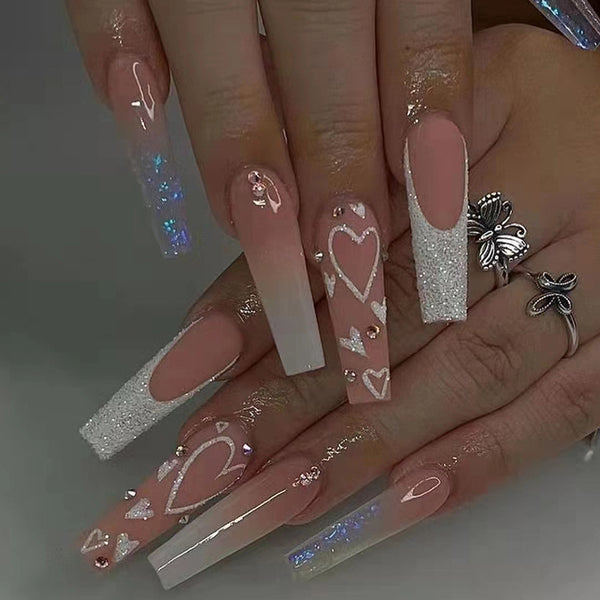 12 Sizes-24 Pcs Press On Nails Z296