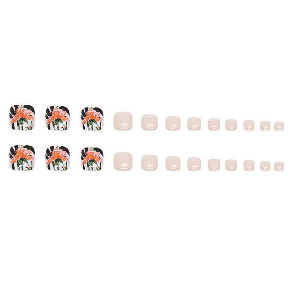 12 Sizes-24 Pcs Press On Nails F110