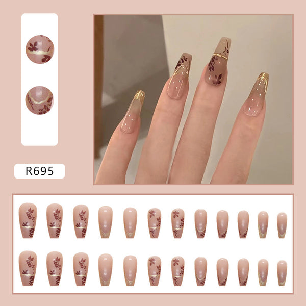 12 Sizes-24 Pcs Press On Nails R695