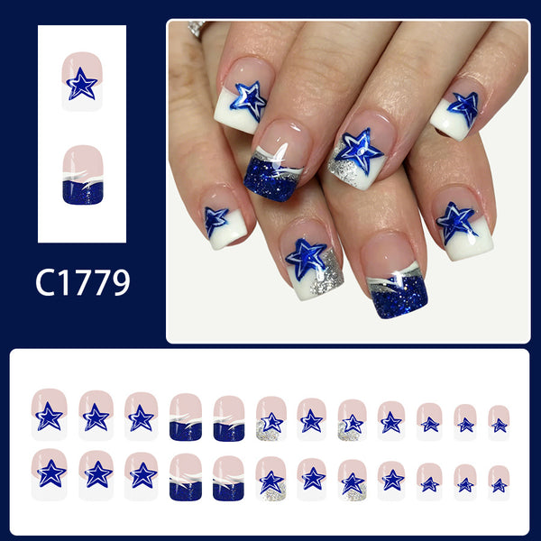 12 Sizes-24 Pcs Press On Nails C1779