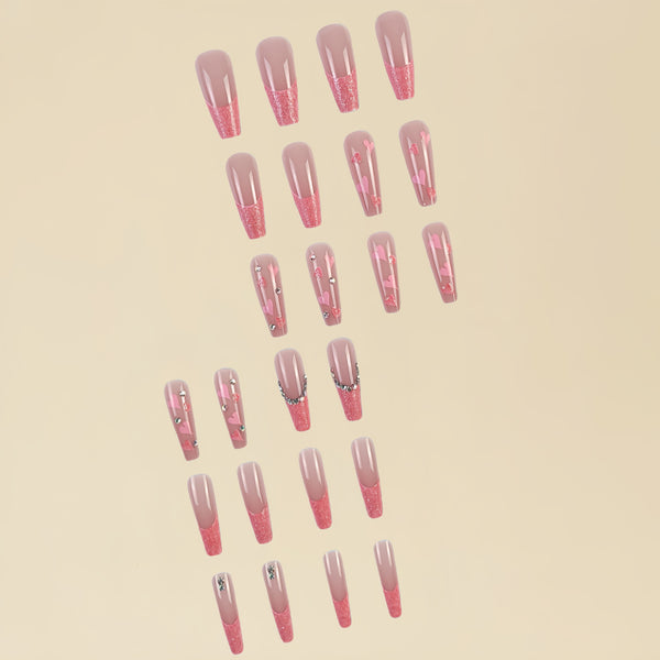 12 Sizes-24 Pcs Press On Nails D011