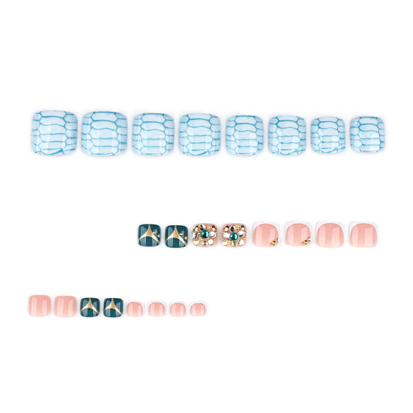 12 Sizes-24 Pcs Press On Nails JP4254
