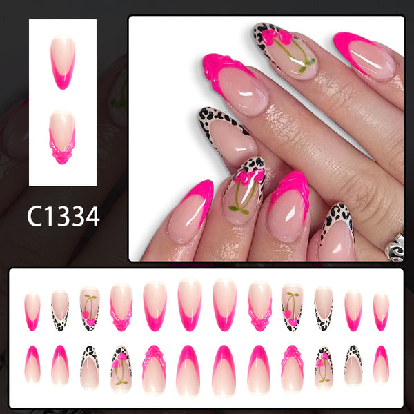 12 Sizes-24 Pcs Press On Nails C1334