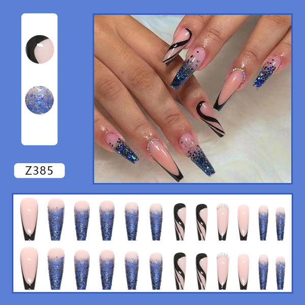 12 Sizes-24 Pcs Press On Nails Z385