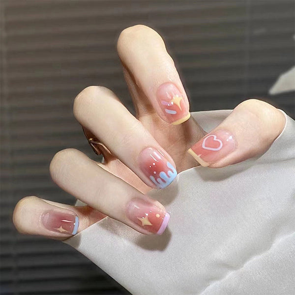 12 Sizes-24 Pcs Press On Nails R929