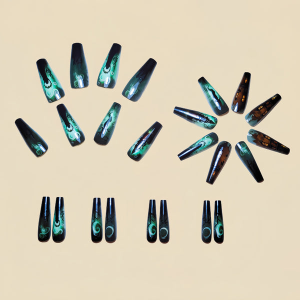 12 Sizes-24 Pcs Press On Nails Y256