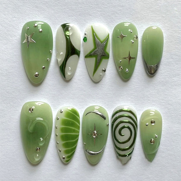 12 Sizes-24 Pcs Press On Nails JP3917