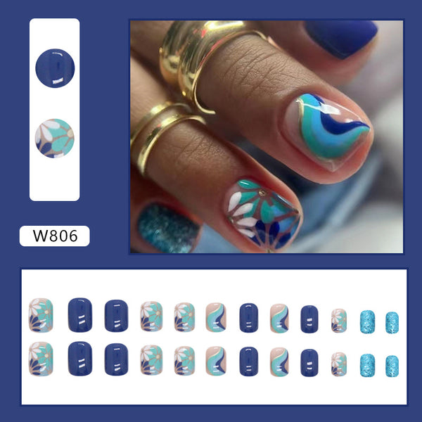 12 Sizes-24 Pcs Press On Nails W805