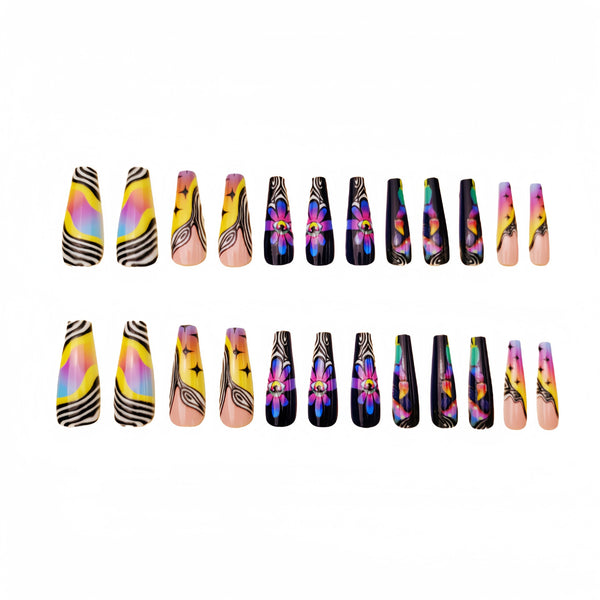 12 Sizes-24 Pcs Press On Nails Y075