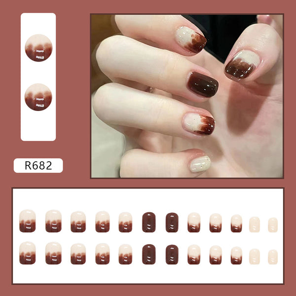 12 Sizes-24 Pcs Press On Nails R682