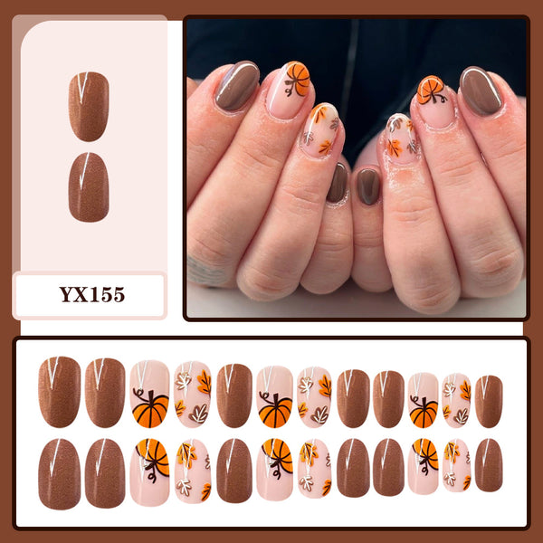 12 Sizes-24 Pcs Press On Nails YX155
