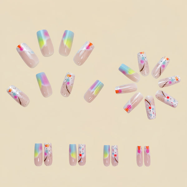 12 Sizes-24 Pcs Press On Nails Y492