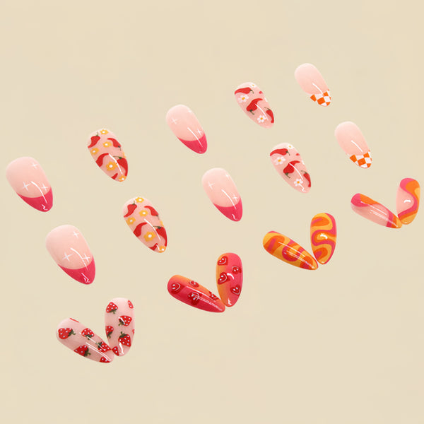 12 Sizes-24 Pcs Press On Nails Y138