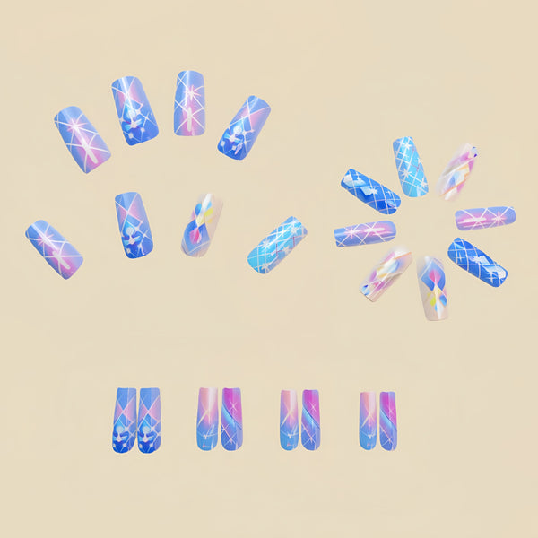 12 Sizes-24 Pcs Press On Nails Y629