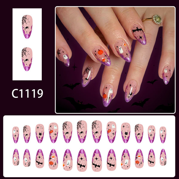 12 Sizes-24 Pcs Press On Nails C1119