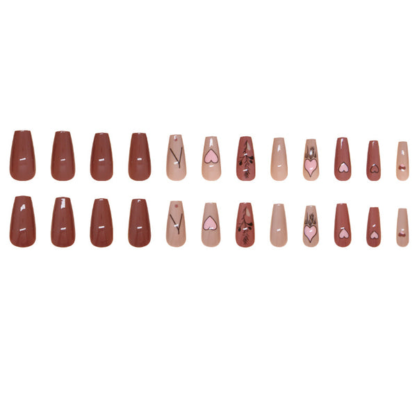 12 Sizes-24 Pcs Press On Nails W1636