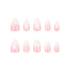 Almond Glossy Medium Pink Press on Nails