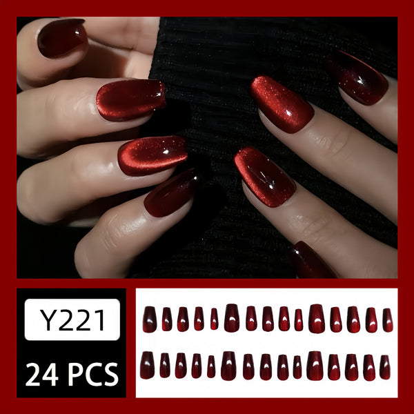 12 Sizes-24 Pcs Press On Nails Y221