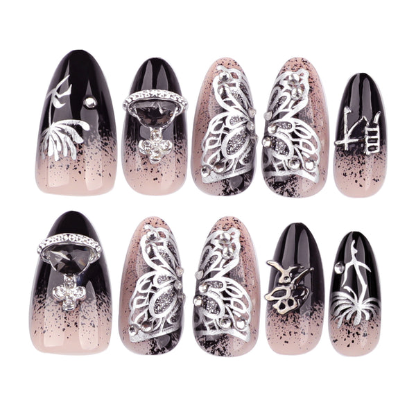 12 Sizes-24 Pcs Press On Nails JP3530