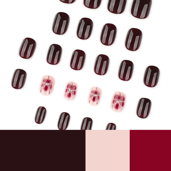 12 Sizes-24 Pcs Press On Nails JP4165