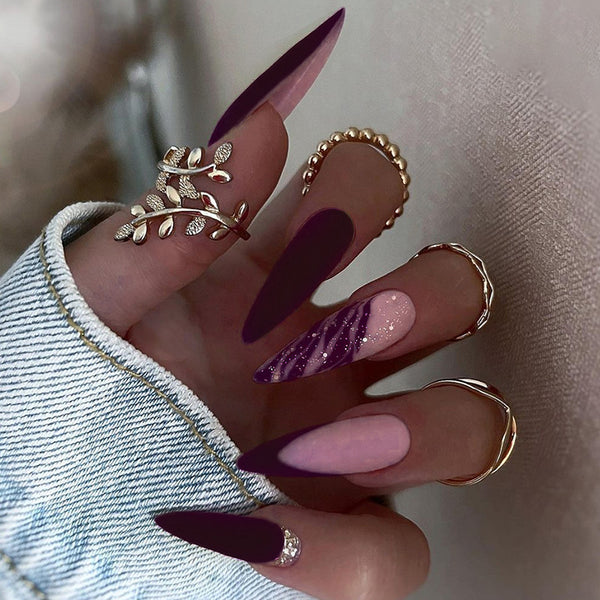 12 Sizes-24 Pcs Press On Nails W1146