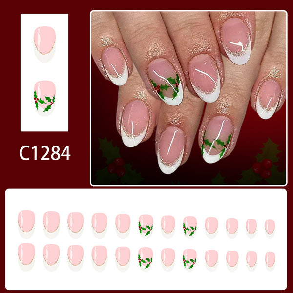 12 Sizes-24 Pcs Press On Nails C1284