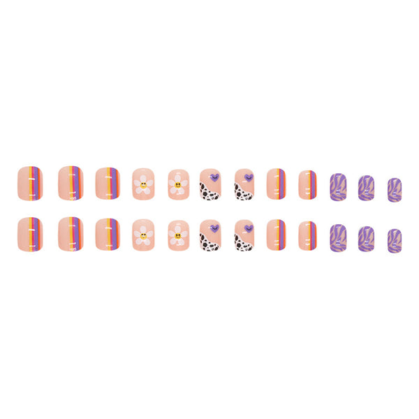 12 Sizes-24 Pcs Press On Nails W1067
