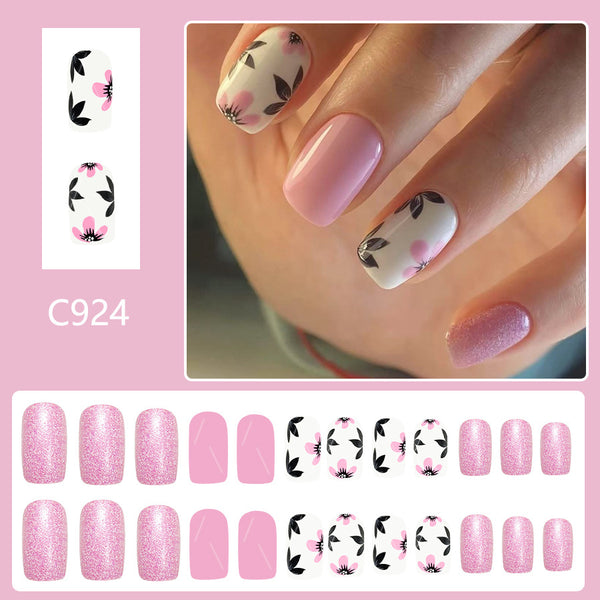 12 Sizes-24 Pcs Press On Nails C924