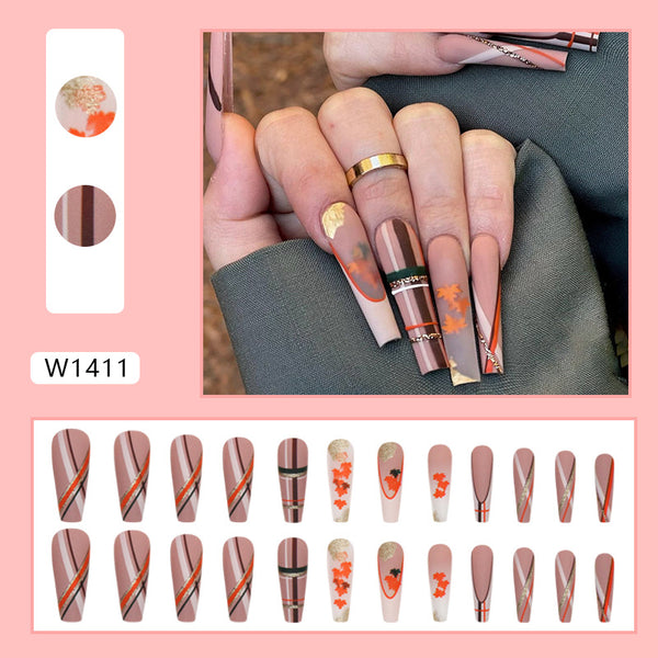 12 Sizes-24 Pcs Press On Nails W1411