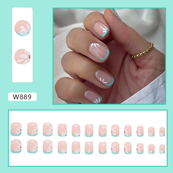 12 Sizes-24 Pcs Press On Nails W881