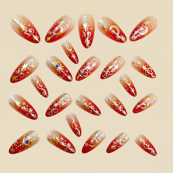 12 Sizes-24 Pcs Press On Nails Y1939