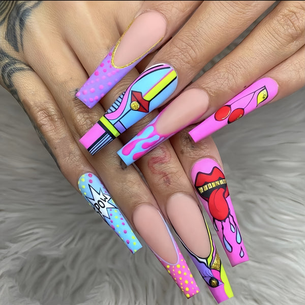 12 Sizes-24 Pcs Press On Nails Y083