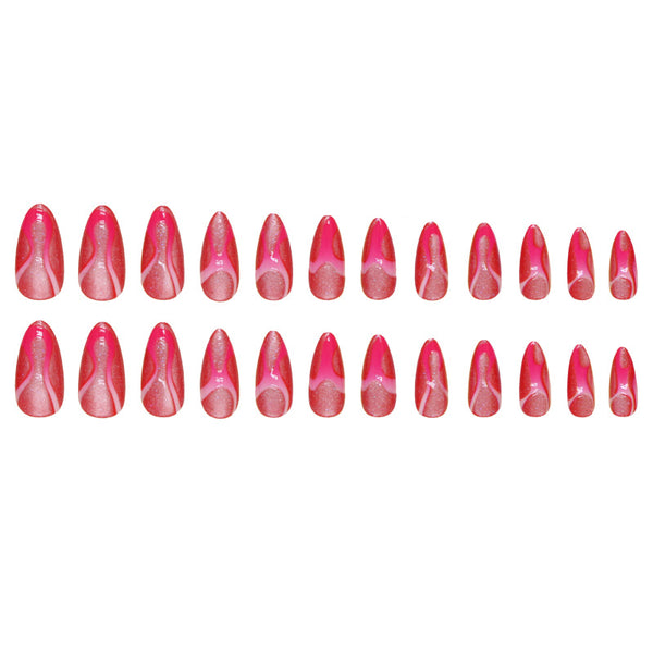12 Sizes-24 Pcs Press On Nails W1586
