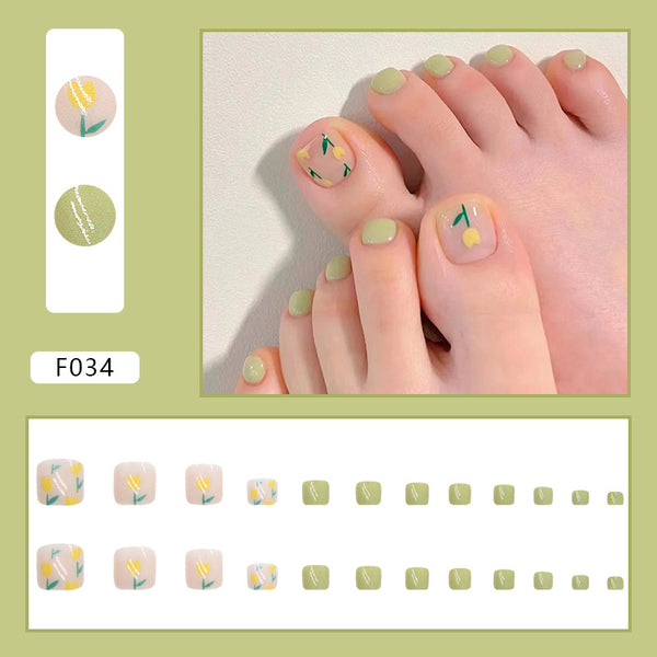 12 Sizes-24 Pcs Press On Nails F034